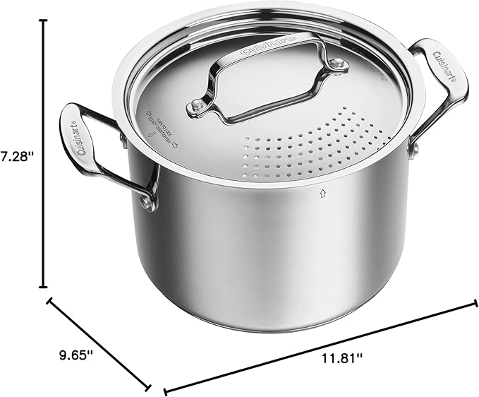 Cuisinart 766S-22 6 Qt. Stainless Steel Pasta Pot w/Straining Cover Chef's-Classic-Stainless-Cookware-Collection, 6-Quart - Image 7