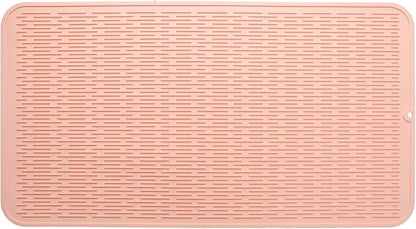 MicoYang Silicone Dish Drying Mat for Multiple Usage,Easy clean,Eco-friendly,Heat-resistant Silicone Mat for Kitchen Counter or Sink,Refrigerator or Drawer Liner Pink 4XL 32 inches x 18 inches by MicoYang