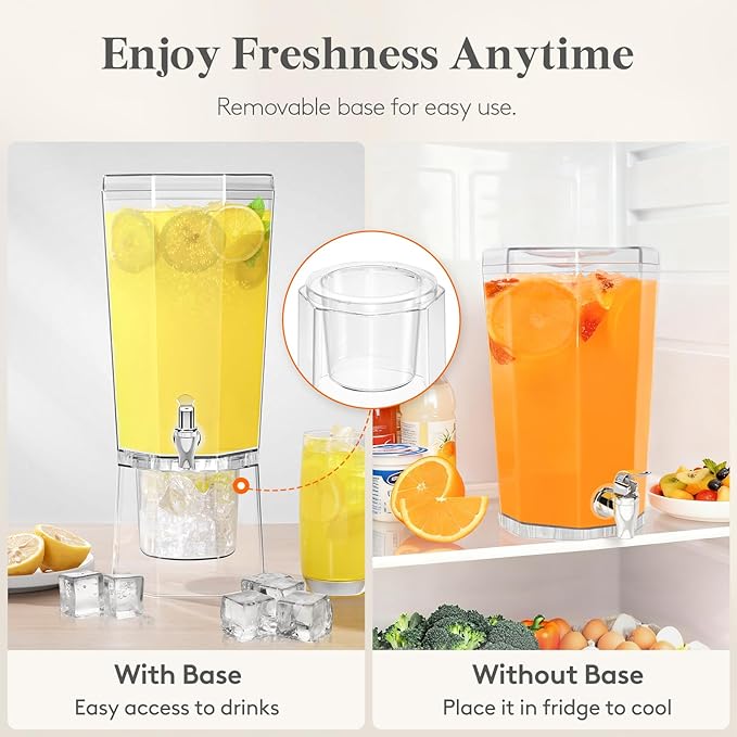 Lifewit 1 Gallon Drink Dispenser for Parties 3 Pcs, 4L Plastic Beverage Container with Stand for Juice/Tea/Soda & Lemonade, Clear Water Pitcher with Spigot for Mimosa Bar Hosting 39 x 16 cm/15x6" - Image 6