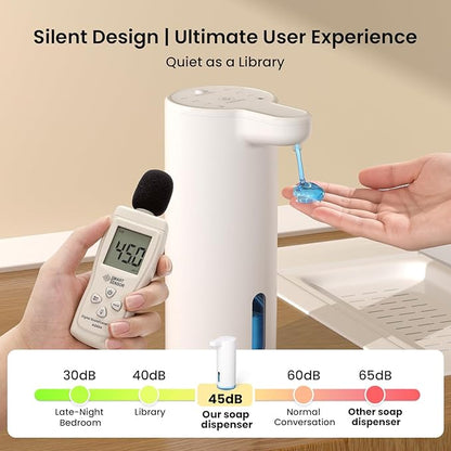 Seawah Automatic Soap Dispenser Touchless(Upgrade Auto & Manual Dual Modes), Quiet Design, IPX7, Adjustable Volume, Rechargeable, Thick & Thin Dish/Hand Soap Compatible for Bathroom & Kitchen - Image 7