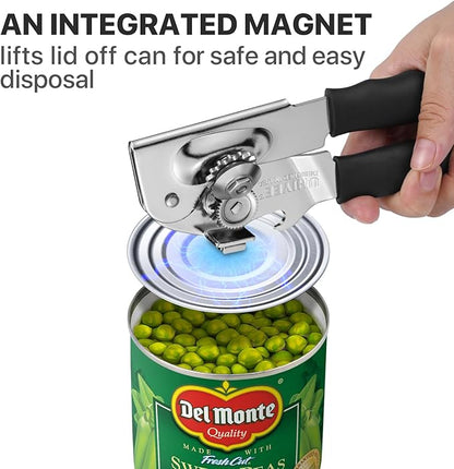 Can Opener Manual Heavy Duty, UHIYEE Hand Held Can Openers for Seniors with Comfort Grip Sharp Blade, Solid Steel Hand Manual Can Open with Magnet for Kitchen Camping, Black - Image 6