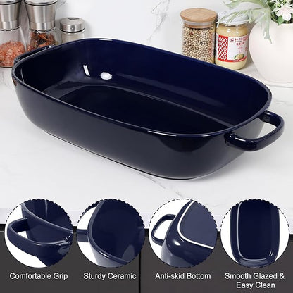 4.5 Quart Ceramic Baking Dish,Serving Bakeware for Casserole,Lasagna,Gratin,Broiling,Roasting,and Baking.Large Deep 14x10x3.11 inches Pan,Safe for Oven Microwave Refrigerator Disinfection Cabinet and - Image 5