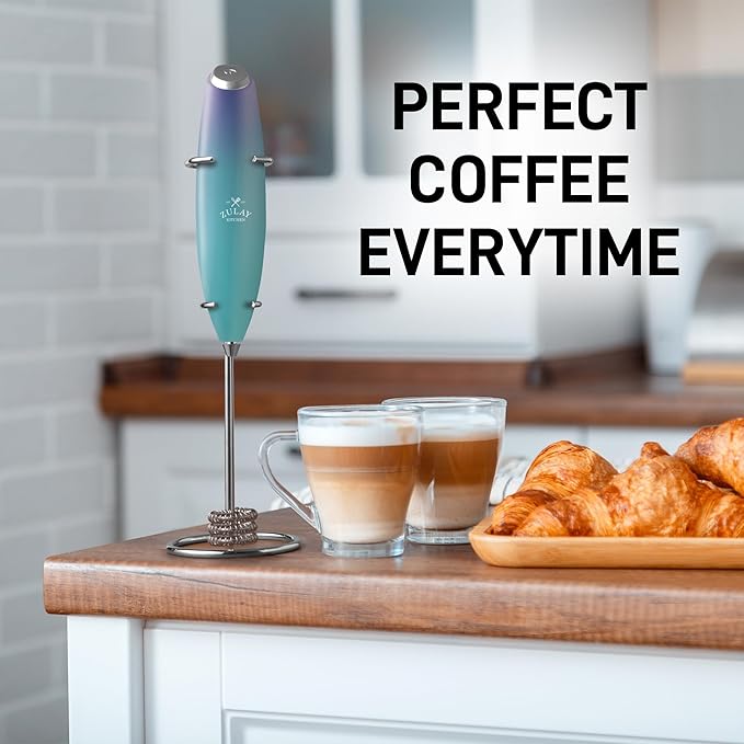 Zulay Kitchen Whisk Milk Frother with 4 Duracell Batteries - Powerful Handheld Foam Maker for Coffee, Lattes, Matcha, Hot Chocolate & Cappuccinos - Whip Creamy Froth in Seconds - Image 5
