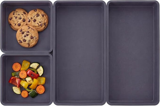 4-Pack Silicone Sheet Pan Dividers Nonstick Heat-Resistant Baking Trays for Oven, Multifunctional Cheat Sheets Silicone Baking Pan for Food Prep & Picnic Storage by Unknown
