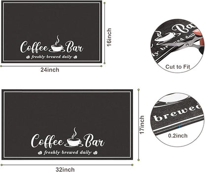 CooRug Absorbent Coffee Mat, Fashion Dish Drying Mat for Kitchen Counter Coffee Bar Accessories Espresso Machine Dish Rack 17" x 32" Black - Image 2