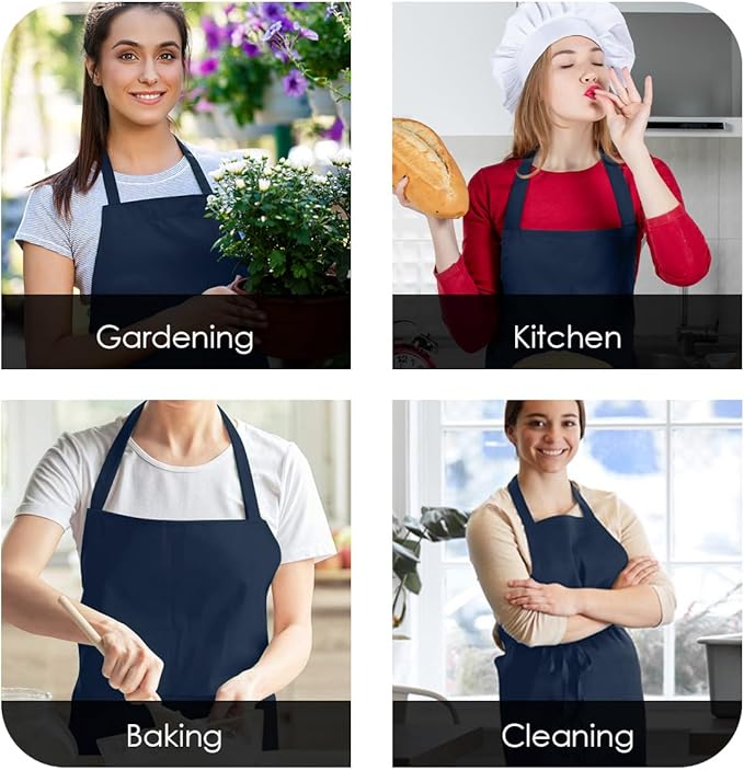Avalon Kitchen Aprons for Men - 100% Polyester Chef Apron Women with Extra Long Ties - Cooking Aprons for Women & Mens Apron - Image 5