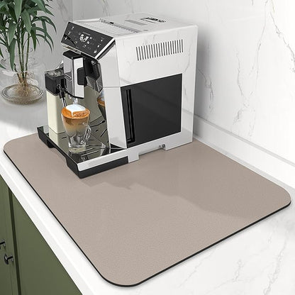 WISELIFE Dish Drying Mat Super Absorbent Drying Mat Large Dish Drying Mats for Kitchen Counter Easy Clean Dish Mat Kitchen Drying Mat15"x 18" Classic Khaki - Image 2
