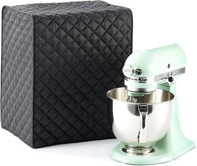 Covermates Keepsakes Stand Mixer Cover – Quilted Appliance Protector for Food Processors – Dust & Stain Resistant, Washable Slip‑On Design for Countertop Storage, Black