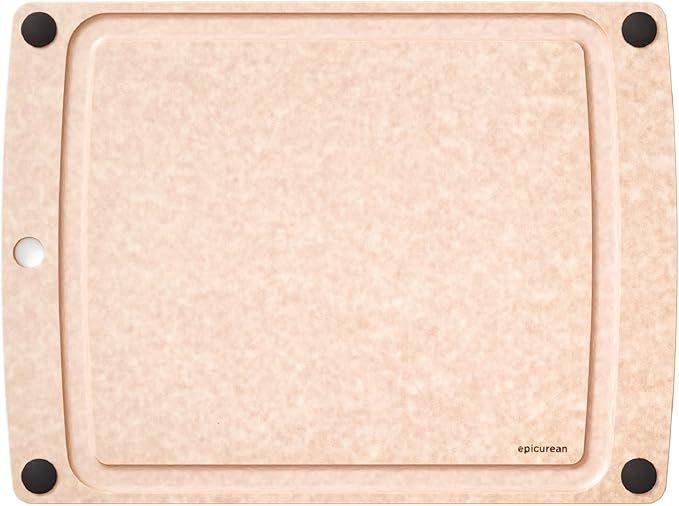 Epicurean All-In-One Cutting Board with Non-Slip Feet and Juice Groove, 17.5" × 13", Natural/Black by Epicurean