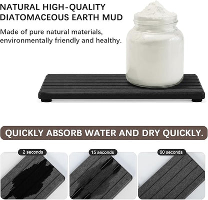 3PCS Stone Drying Tray, Stone Soap Tray, Water Absorbing Stones Trays for Sink, Fast Dry Diatomite Stones Sink Mat, Used for Hand Soap,Sponge,Toothbrush Holder in Bathroom Counter and Kitchen Sinks - Image 2