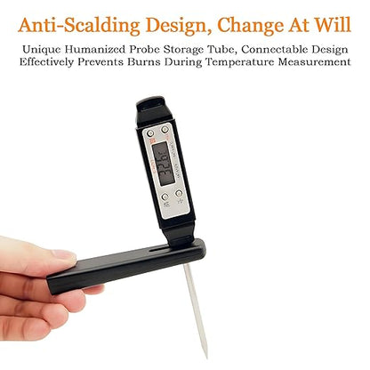 Meat Thermometer - Digital Food Thermometer for Cooking Kitchen - Automatic Calibration Pen Style Electronic Pocket Thermometer for Water Temperature, Barbecue (Black) - Image 9