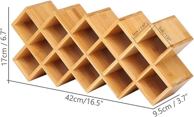 Phyllia Bamboo Spice Rack Organizer 4-Tier Countertop Organiser, Criss-Cross Kitchen cabinet Free-Standing Countertop Storage shelf Fit for Spice Jar, Can, Bottle (Jars Not Include) - Image 4