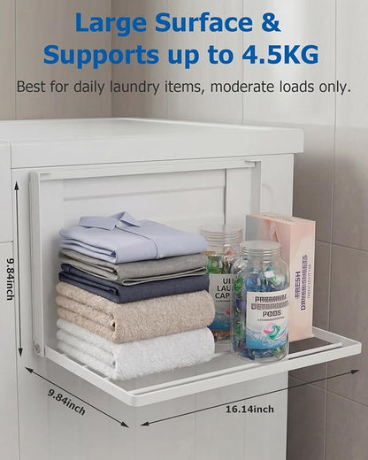 Magnetic Laundry Shelf for Washing Machine, Organize Laundry Essentials with Ease, Easy Install, Durable, 24-inch Adjustable Magnetic Storage Rack, White