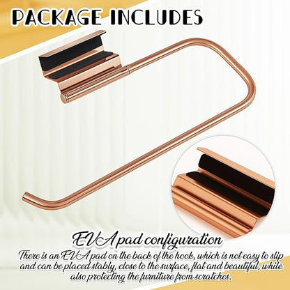 Yaocom 12.4 Inches Cabinet Door Paper Towel Holder Camper Under Sink No Drilling Paper Towel Storage and Dispenser for RV Kitchen Bathroom Laundry Room, Stainless Steel(Rose Gold,2 Pcs)