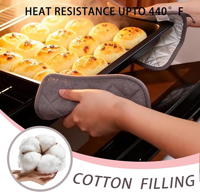 4 Pack Pot Holders for Kitchen Clearance Oven Potholders Sets for Kitchens Hot Pads for Kitchen Countertops Heat Resistant Grey - Image 2