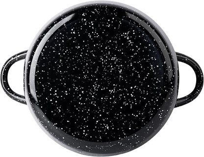 EKCO EOS 8-Quart Speckled Stockpot with Glass Lid (Black) Soup Pot for All Ranges, Dishwasher & Oven Safe up to 350°F - Non-Reactive Enameled Interior Pot for Gumbo, Stew, Boil, Pasta, Chili - Image 4