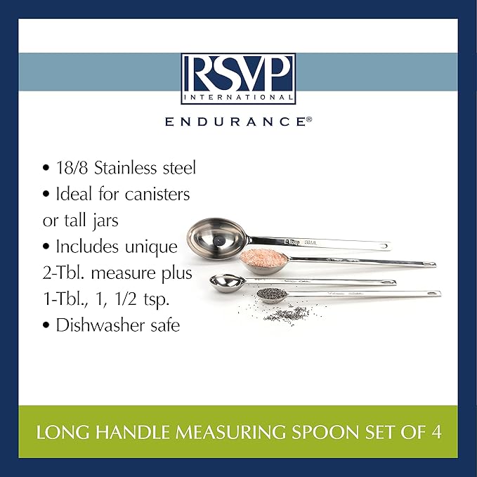 RSVP International Measuring Spoons, Long, Stainless Steel - Image 6