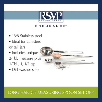 RSVP International Measuring Spoons, Long, Stainless Steel - Image 6