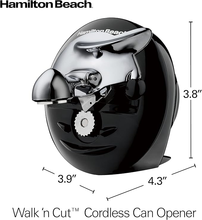 Hamilton Beach Walk 'n Cut Electric Can Opener for Kitchen,Use On Any Size,Automatic and Hand-Free,Cordless & Rechargeable,Easy Clean Removable Blade,Black (76501G),(Pack of 2) - Image 8