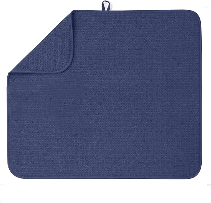 Bellemain XXL Dish Mat Microfiber Dish Drying Mat, Super absorbent (16" x 18", Navy) by Bellemain