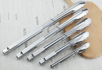 HINMAY Stainless Steel Serving Tongs Metal Cooking Tongs (9-Inch 3 Pieces) - Image 5