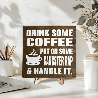 Coffee Bar Sign Plaque, Coffee Signs for Coffee Station, Vintage Coffee Sign Decor for Kitchen, Coffee Bar Accessories, Farmhouse Cafe Sign - Image 3