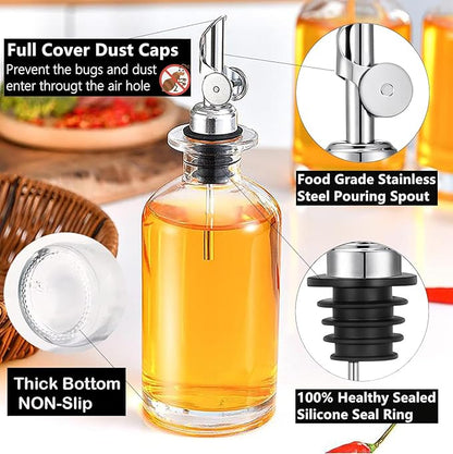 Pafusen 2 Pack Auto Flip Olive Oil Dispenser, Liquor Pour Spout, Oil Dispenser for Kitchen, Easily Turn Your Bottles into Dispensers for Liquor, Vinegar, Coffee Syrup or Oils, Weighted Pourer, Gold