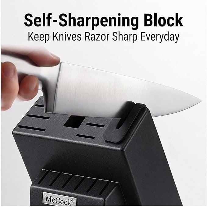 McCook® Knife Sets, German Stainless Steel Knife Block Sets with Built-in Sharpener - Image 4