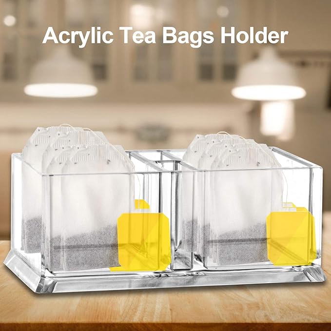 Coffee Sugar Bags Holder for Drink Packet Organizer,5.8x3.2x2.36 inch Tea Bag Sugar Caddy Dispenser Storage Box for Coffee Sugar Packet Stirrers Straws Holder,Home Restaurant Countertops Container - Image 3