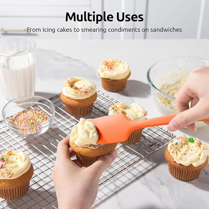 U-Taste Heat Resistant Silicone Spatula - 600ºF Hot-Proof Food Grade Kitchen Baking Bowl Scraper, Flexible and Sturdy Rubber Cooking Utensil for Mixing Scraping in NonStick Cookware (4 Pcs, Colorful) - Image 9