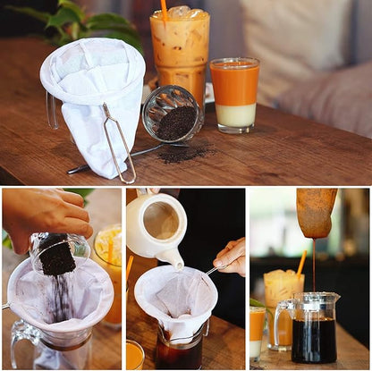 Disposable Tea Filter Bags for Loose Leaf Tea, Unbleached Natural Paper Drawstring Tea Bags, Plastic-Free Tea Infuser Bags for Herbal Tea, Coffee & Spices Size 5.5 Inches