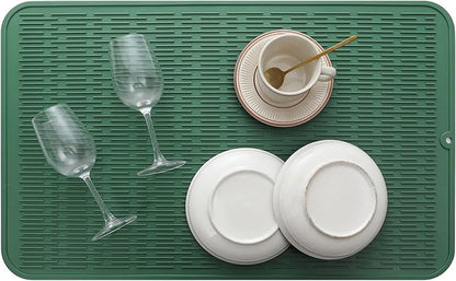 MicoYang Silicone Dish Drying Mat for Multiple Usage,Easy clean,Eco-friendly,Heat-resistant Silicone Mat for Kitchen Counter or Sink,Refrigerator or Drawer Liner Green 3XL 28 inches x 18 inches - Image 7