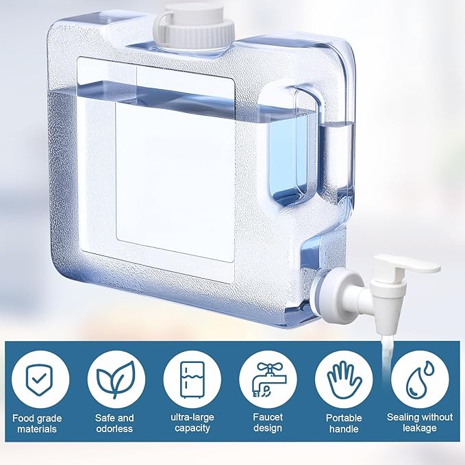 Funnymoom 3 Pack 0. 8 Gallon Fridge Water Dispensers Bottle with Leak-proof Spigot and Convenient Handle Plastic Cold Juice Beverage Dispenser Jug for Party Refrigerator Drink Juice Iced Tea