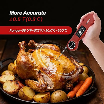 Instant Read Meat Thermometer, GrillBliss USB-C Rechargeable Digital Food Thermometer with 0.5s Fast Read & ±0.5℉ Accuracy, VA LCD Display, Cooking Thermometer for BBQ, Grill, Candy, Brewing - Image 3