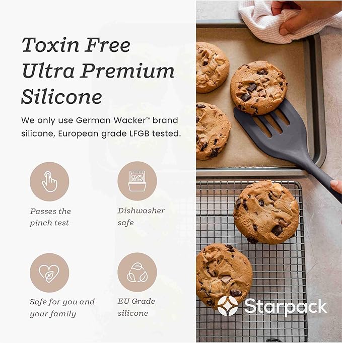 Starpack 'Stir & Serve' Silicone Cooking Utensils Set (5 Pcs) - 10.5" - Kitchen Utensil Set Heat Resistant to 600°F - Kitchen Utensils for Nonstick Cookware - Silicone Utensil Set for Mixing & Cooking - Image 6