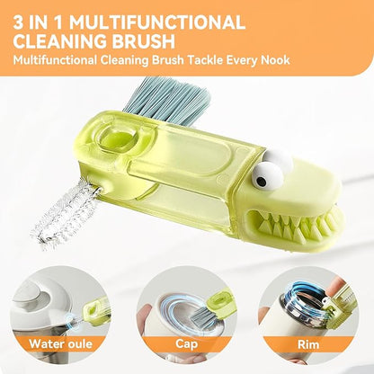 3 in 1 Cup Lid Gap Cleaning Brush Set, Multifunctional Bottle Cleaning Brush, Silicone Cup Lid Gap Cleaner, Home Kitchen Crevice Cleaning Tools (Red) - Image 4