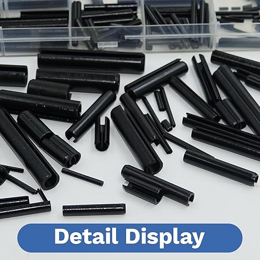 248 Pcs SAE Roll Pin Assortment Set Steel Split Expansion Pin 10 Sizes 1/16 5/64 3/32 1/8 5/32 3/16 7/32 1/4 5/16 3/8 Inch for Automotive Repair Machinery Home