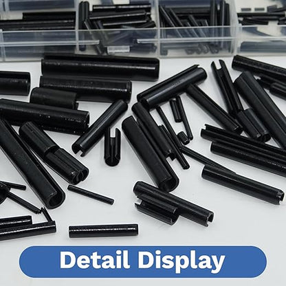 248 Pcs SAE Roll Pin Assortment Set Steel Split Expansion Pin 10 Sizes 1/16 5/64 3/32 1/8 5/32 3/16 7/32 1/4 5/16 3/8 Inch for Automotive Repair Machinery Home
