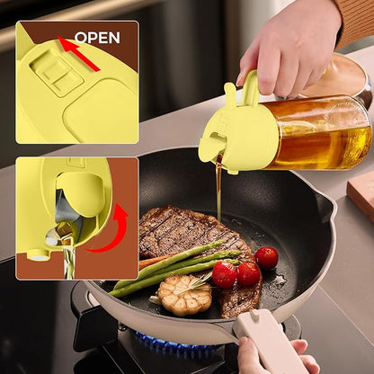 YARRAMATE 16oz/470ml Glass Olive Oil Sprayer for Cooking with Stickers, 2 in 1 Oil Dispenser for Kitchen Gadgets, Food Grade Premium Spray Bottle for Salad, Frying, BBQ (Pomelo) - Image 7