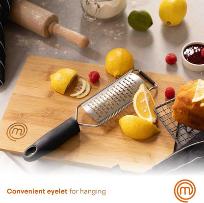 MasterChef Cheese Grater Handheld, Kitchen Food Shredder Tool for Grating Parmesan, Garlic, Ginger etc, Small Flat Zester Grater, Stainless Steel with Non Slip Rubber Foot and Easy Grip Handle - Image 5
