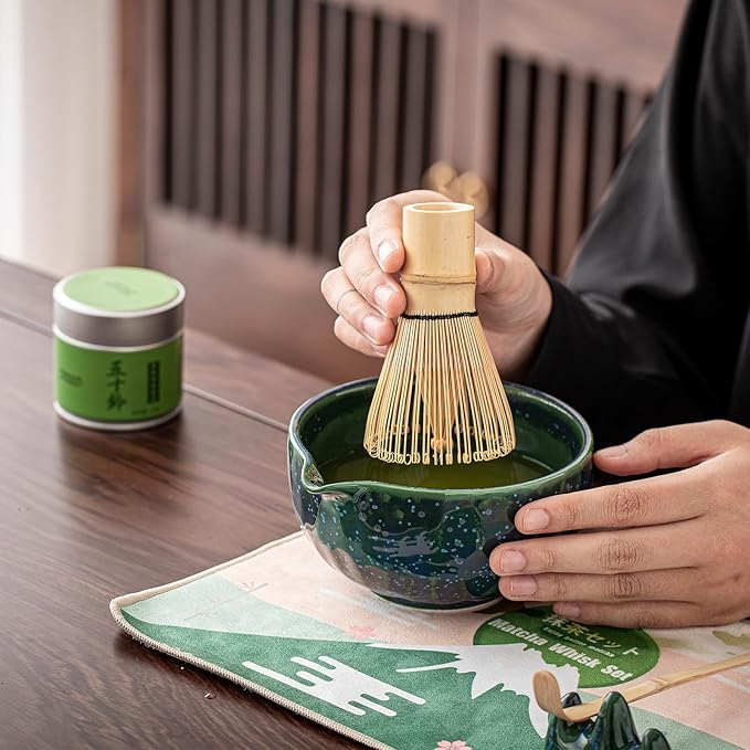 Clay&Fire Matcha Whisk Set，9 Pcs Ceramic Matcha Set, 15 OZ Matcha Bowl with Spout and Whisk for Friend, Ideal Gift for Matcha Lover（Starry） - Image 6