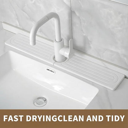 Faucet Mat for Kitchen Sink -Diatomite Stone Drying Mat for Kitchen Counter & Bathroom Sink,Quick-Dry Kitchen Sink Mat-Sink Protector & Splash Guard,Super Absorbent (White, 23.6" x 4") - Image 7