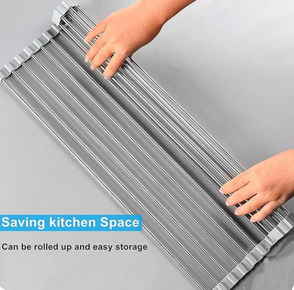Seropy Extra Large 20.5"x13.7" Roll Up Dish Drying Rack Over The Sink Dish Drainer for Kitchen Counter, Sink Drying Rack Drying Mat Folding Rack Kitchen Sink Organizer Home Essentials - Image 2
