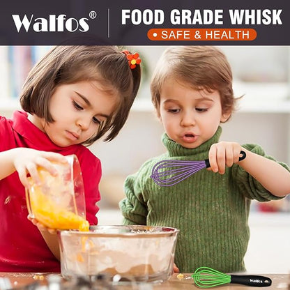 Walfos Mini Silicone Whisk, 5-7Inch, Heat Resistant (480F), Purple & Green - Image 8