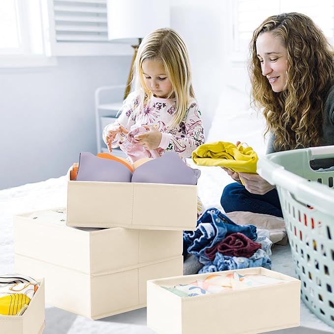 【FAMILY PACK】Drawer Organizer Clothes, 20 Pack Dresser Organizer Bins for Baby Clothes - Underwear Bra Sock Organizer - Fabric Closet Organization and Storage Dividers for Nursery Bedroom Dorm - Image 7