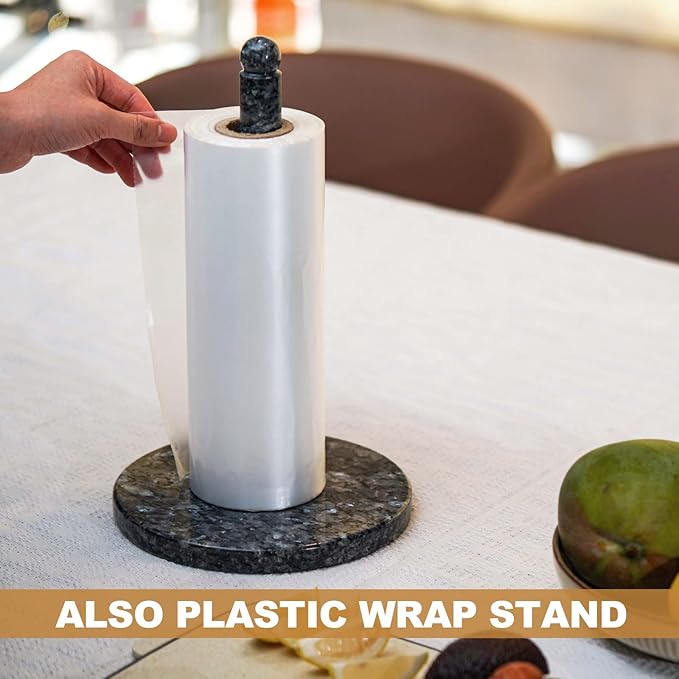 Koville Norwegian Natural Granite Paper Towel Holder Countertop, Genuine Stone Paper Towel Holder Stand for Kitchen Organization/Storage, Fit for Standard or Jumbo-Sized Rolls(Blue Pearl) - Image 7