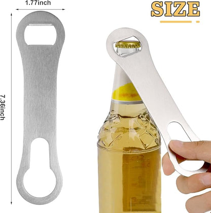 2 Pcs V Rod Bottle Opener Bartender, Pour Spout Removers Double Ended Flat Metal Bar Speed Key Opener Multifunction Stainless Steel Dog Bone Wine Bottle Opener for Bartenders Home Kitchen