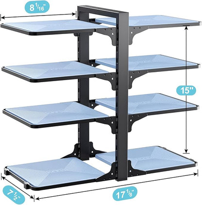 LAMU Pots and Pans Organizer under Cabinet, 8-Tier Heavy Duty Pan Organizers inside Cabinet, Adjustable Pot Rack for Small Kitchen Storage, 15" Height Holds Cast Iron Pans and Skillets Black - Image 5