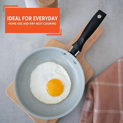 IMUSA 6.3” Gray Speckled Ceramic Mini Fry Pan with Glass Lid – PFAS Free Nonstick Small Skillet for Eggs, Mini Omelets, Crepes & Single Servings, Matte Black Exterior - Image 7