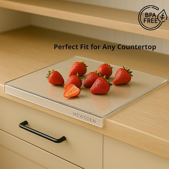 Set of 3 Acrylic Cutting Board with Counter Lip, Clear Cutting Board Set for Countertop Protector, Non-Slip Dough Mat, Minimalist Kitchen Decor, House Warming Gifts New Home(16.5"x12"/15"x10"/12"x8") - Image 3